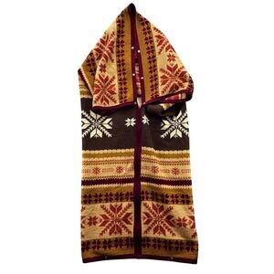 Aurora Biederlack USA Fleece Stadium Blanket Zip Snap Lounge Snowflake Southwest